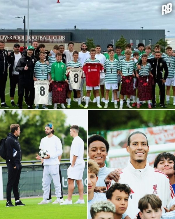 Van Dijk and Kolkz attended the youth training event hosted by Liverpool and took a photo with the visiting team s young players