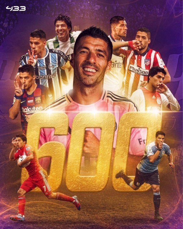 milestone! Suarez scored the 600th goal of his career, representing 198 goals for Barcelona and 82 goals for Liverpool.