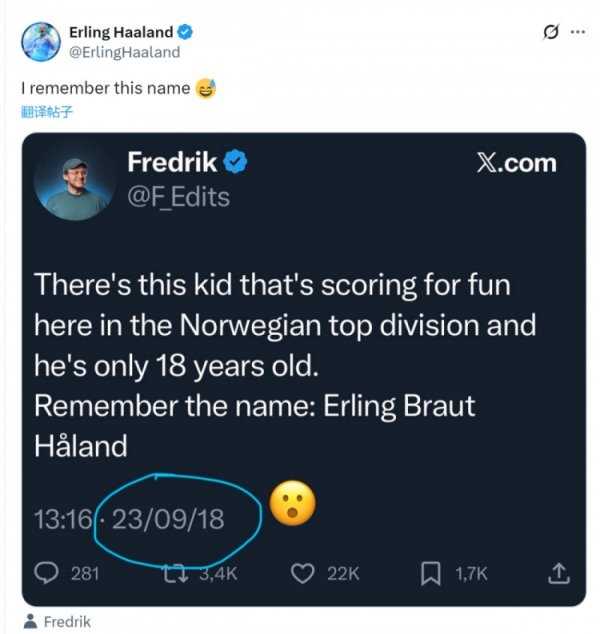 In 2018, reporters reported on the Norwegian genius boy. Haaland’s social media joked: I remember this name.